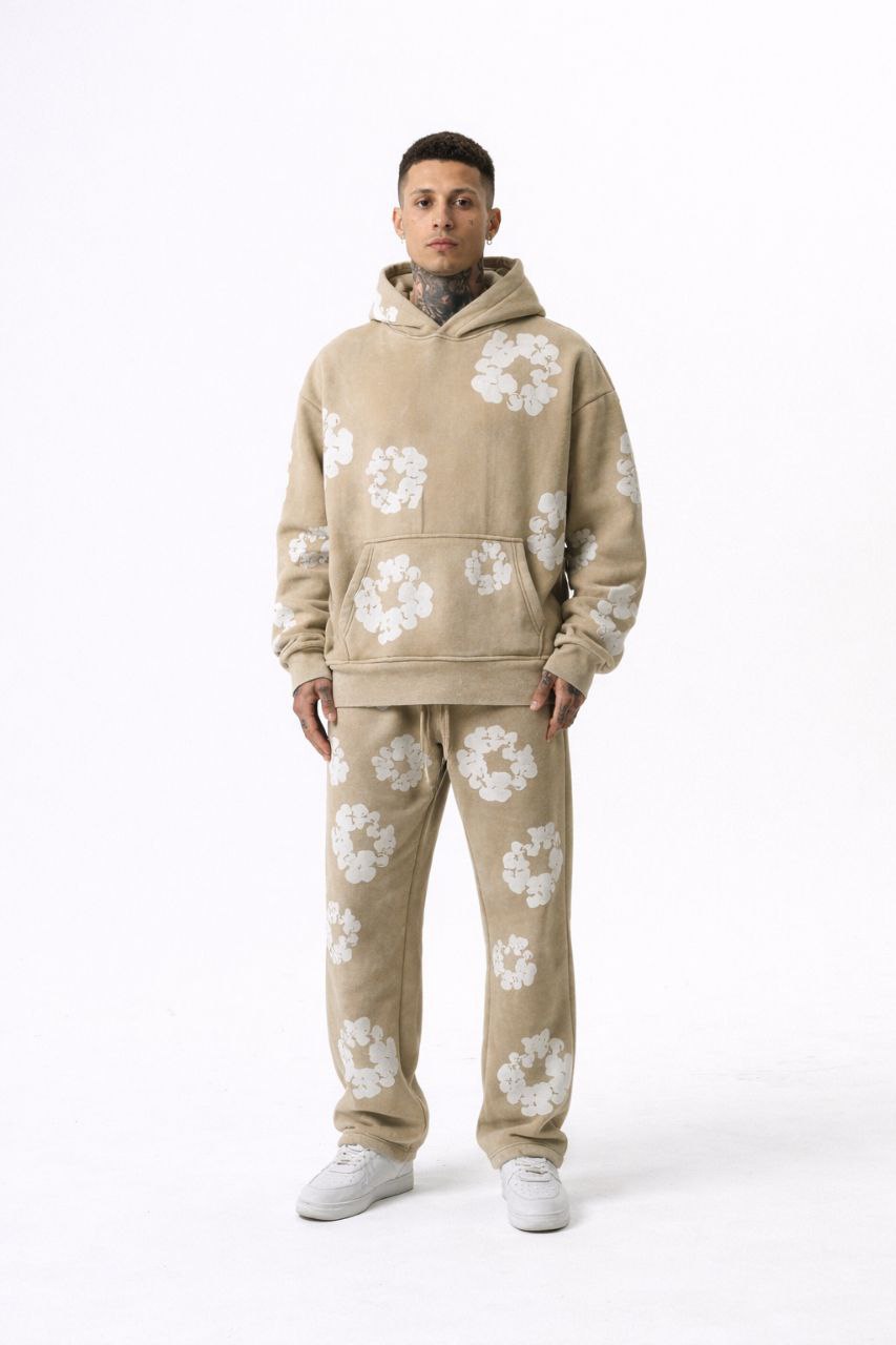 Ensemble streetwear hoodie + jogging motif floral – Lot de 8 pièces