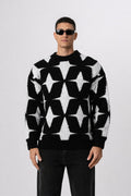 Pull streetwear premium motif géométrique étoilé – Lot de 8 pièces