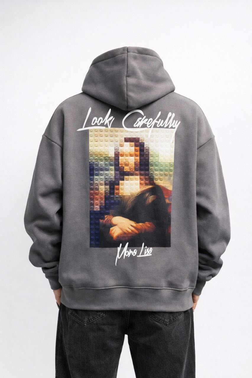 Hoodie streetwear premium Mona Lisa brodé – Lot de 8 pièces